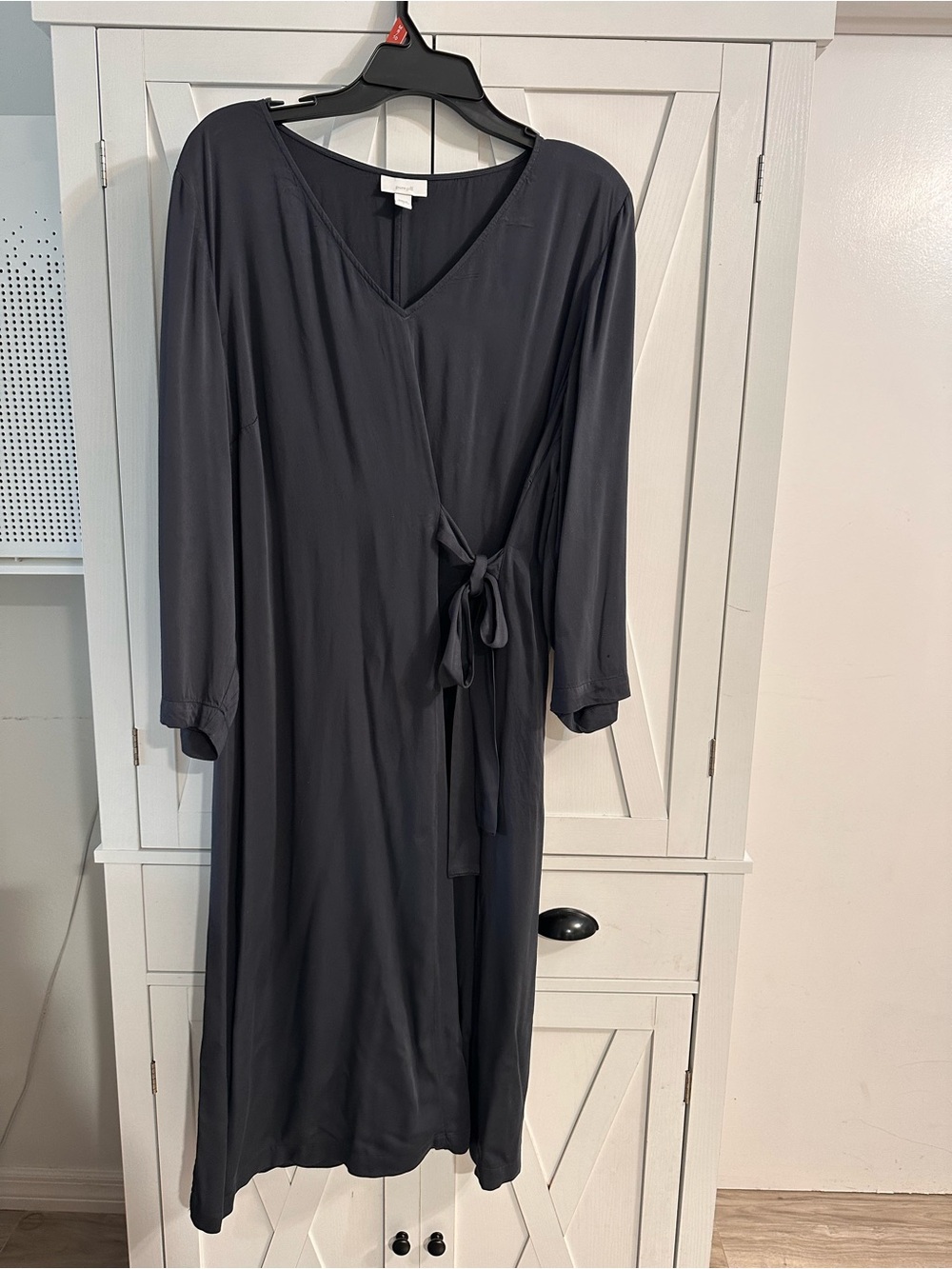 Women’s dark grey Midi Dress with Tie